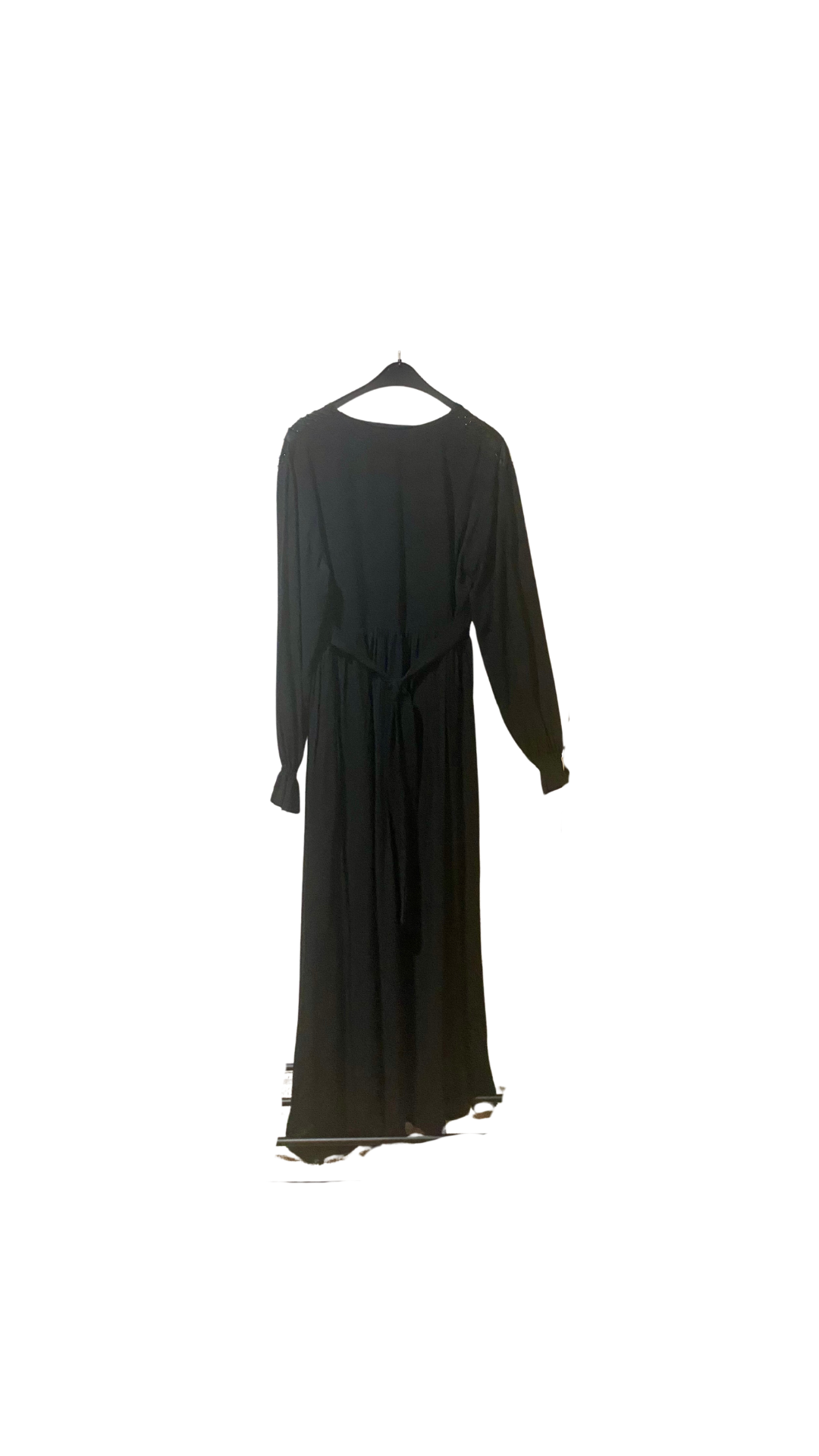 Black Abaya with design on front.