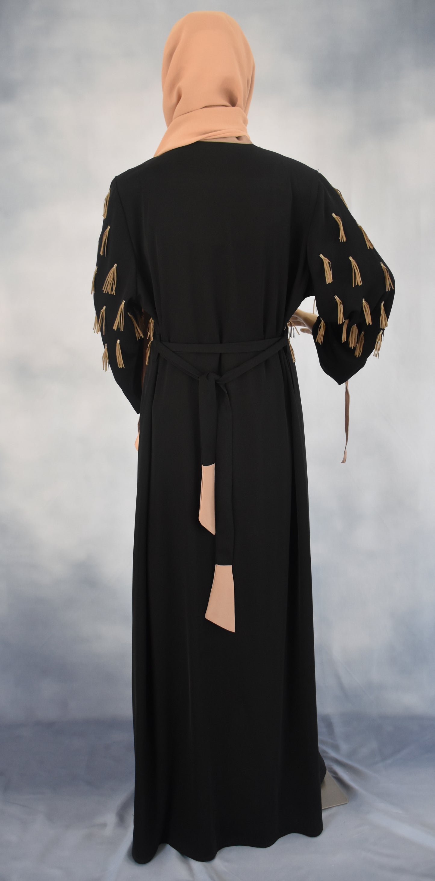 Black Abaya with vibrant details