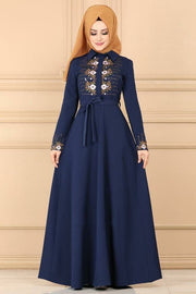 Indigo Abaya Dress