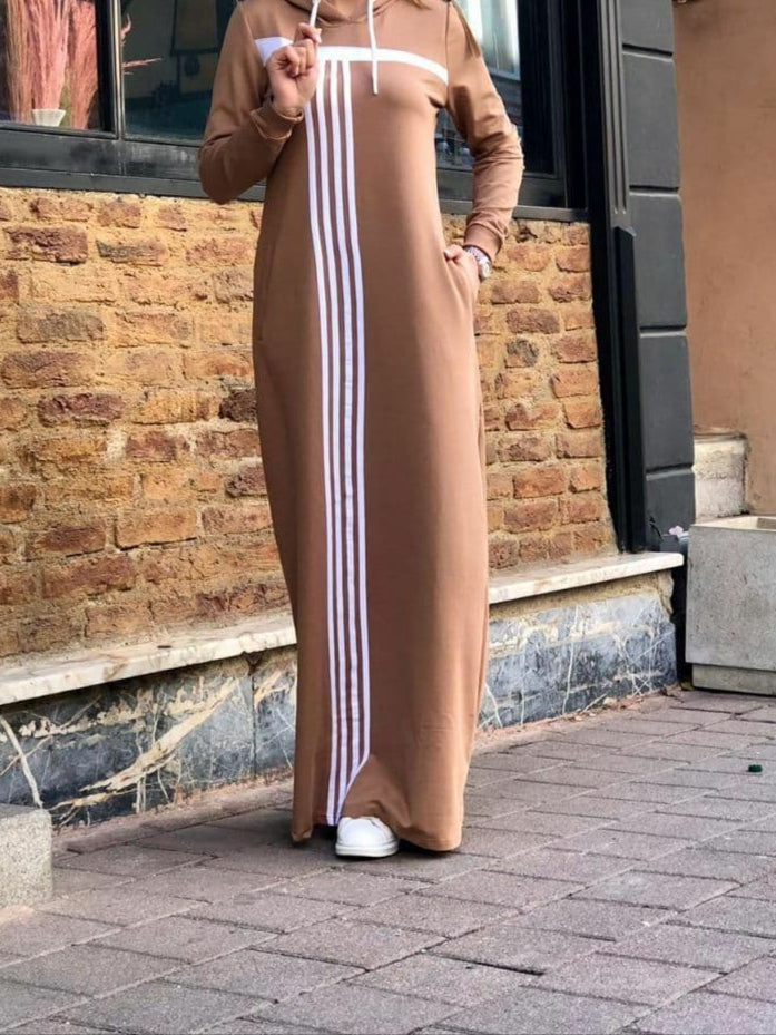 Sporty Light Brown Abaya